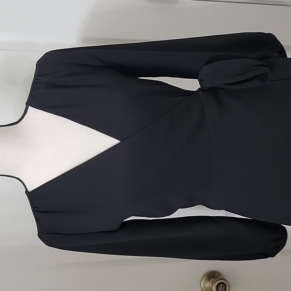 J. Crew Size 00 Black Long Sleeve Wrap Dress, Excellent Used Condition - Picture 2 of 14